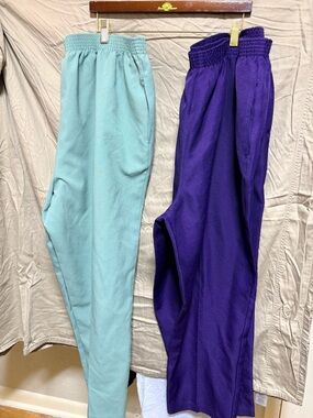 Set of BonWorth Pants in Mint and Purple